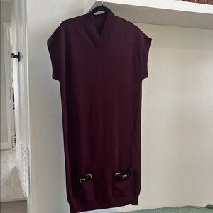 Aleeza Paris- Brand New- Elegant, Professional Burgundy Knit Dress